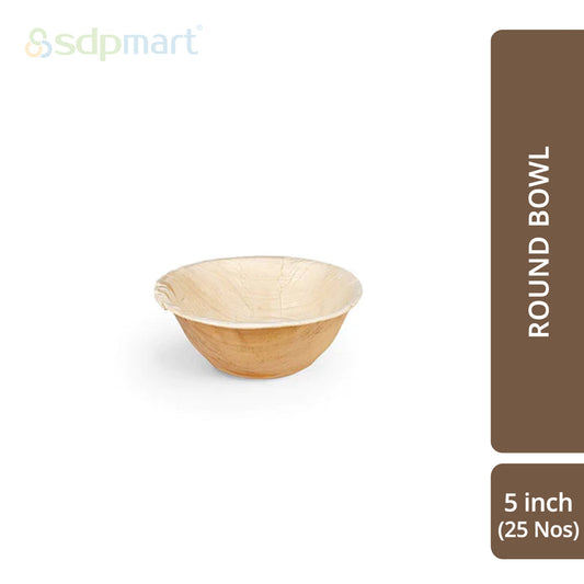 SDPMart Premium Palm Leaf Plate Round Deep Bowl 5 INCH - SDPMart