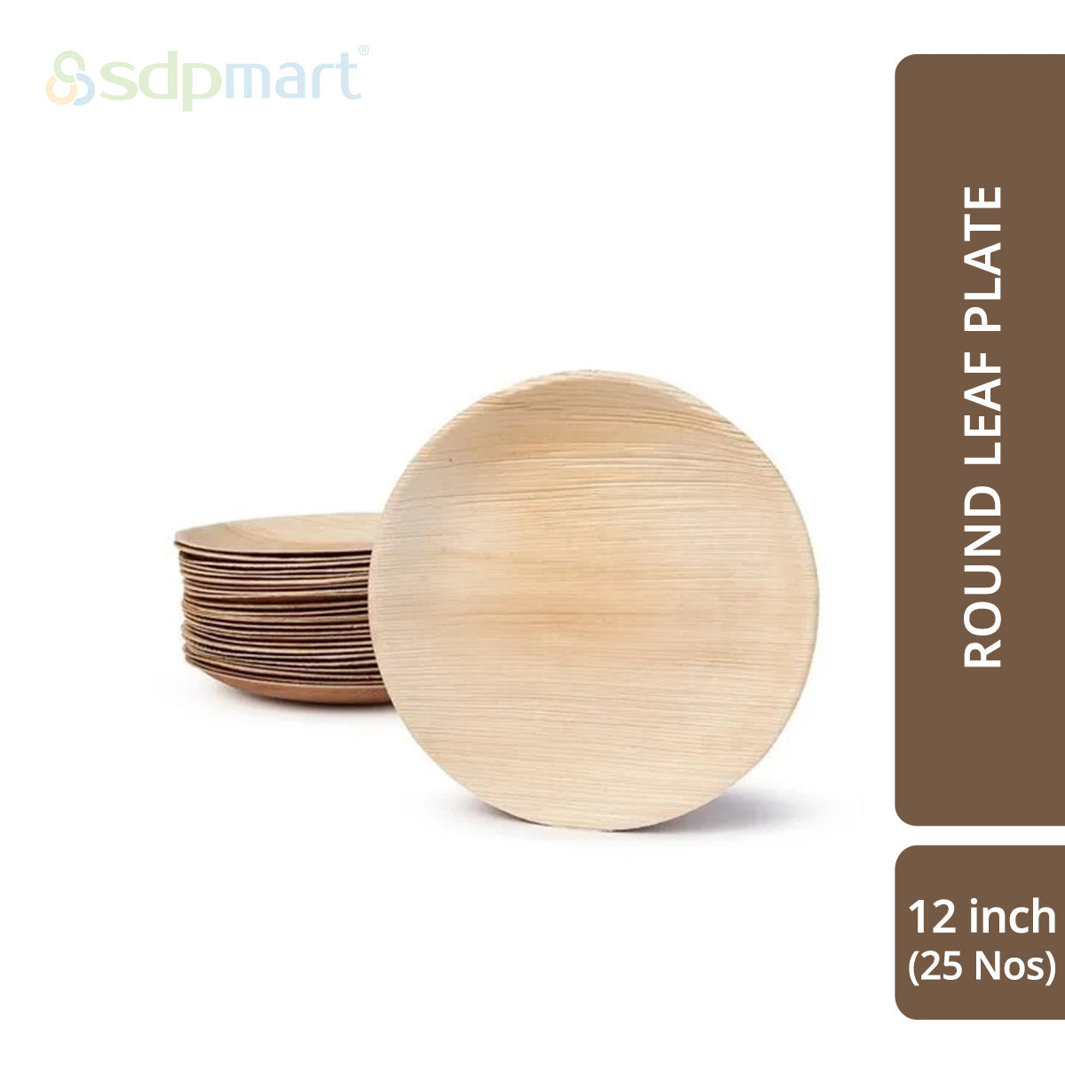 SDPMart Premium Palm Leaf Plate Round 12 INCH - SDPMart