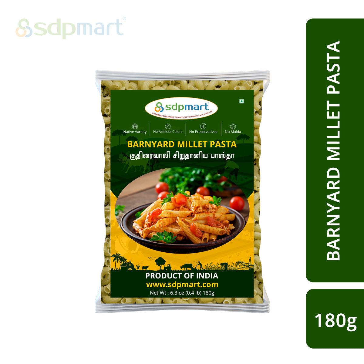 SDPMart Barnyard Millet Pasta 180 Gms - SDPMart