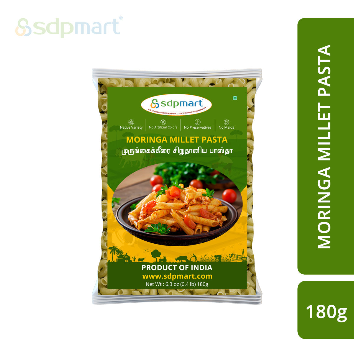 SDPMart Moringa Millet Pasta 180 Gms - SDPMart