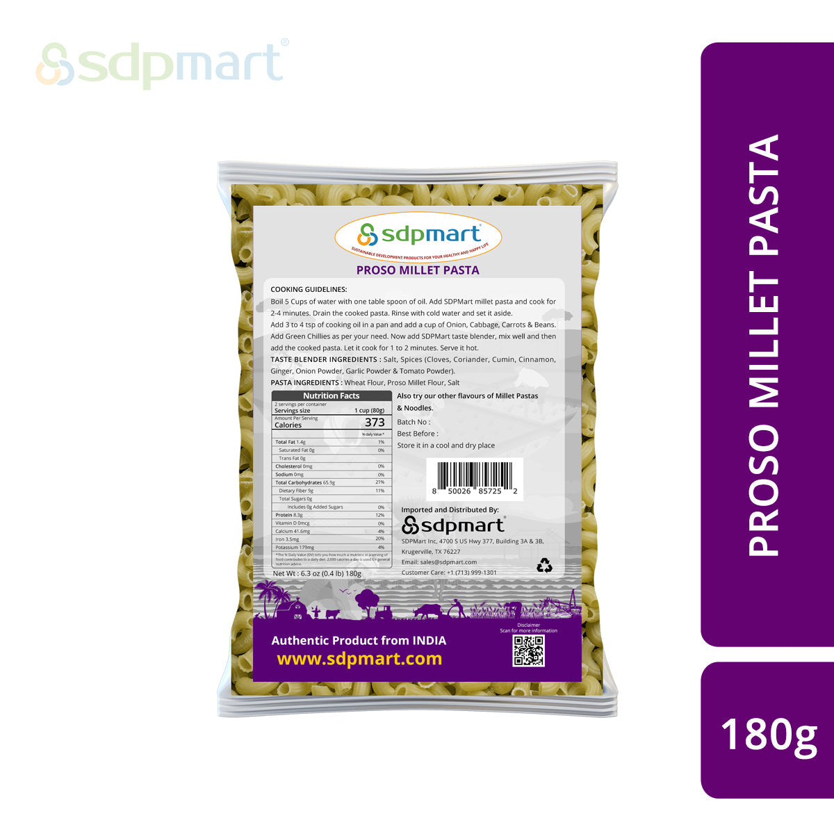 SDPMart Proso Millet Pasta 180 Gms - SDPMart